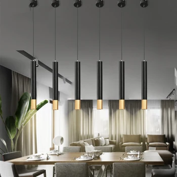 

Modern Minimalist Black Art LED Pendant Lamp Lighting Nordic Decorative Pendant Lights Dining Kitchen Living Room Hanging Lamps