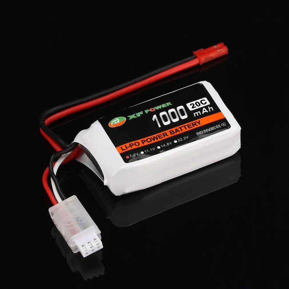 XF мощность 7,4 В 1000 мАч 20C 2S 2S1P Lipo батарея JST вилка перезаряжаемая для RC FPV гоночный Дрон вертолет модель автомобиля лодки