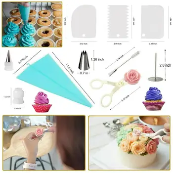 

73pcs/Set DIY Cake Tool Baking Set Nozzles Flower Nails Mould Cake Scrappers Cutter Cake Pen Syringe Kitchen Accessories