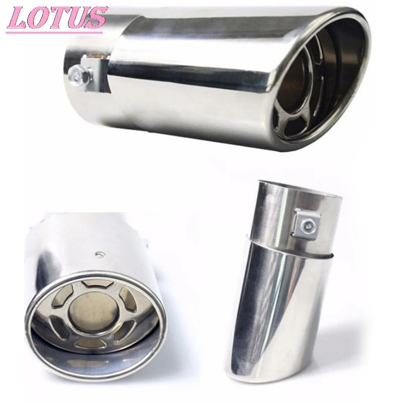 Chrome Trim Modified Car Liner Pipe Stainless Steel Car Exhaust Muffler Tip Pipe Exhaust System。1pc。