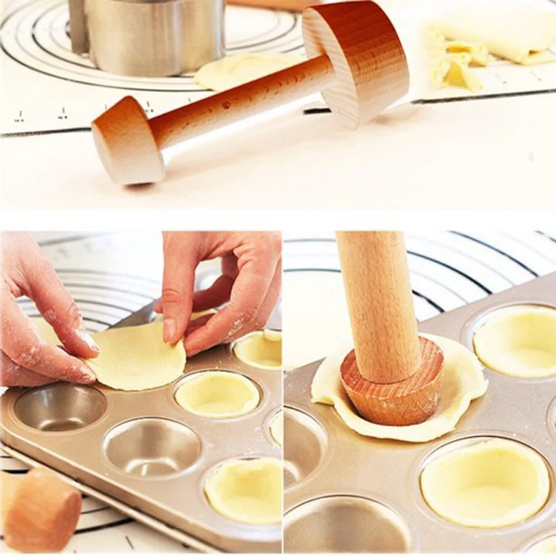 Деревянное яйцо Tart толкатель двухсторонний Tart трамбовщик тесто толкатель деревянная eggart форма для выпечки торта кухонные инструменты