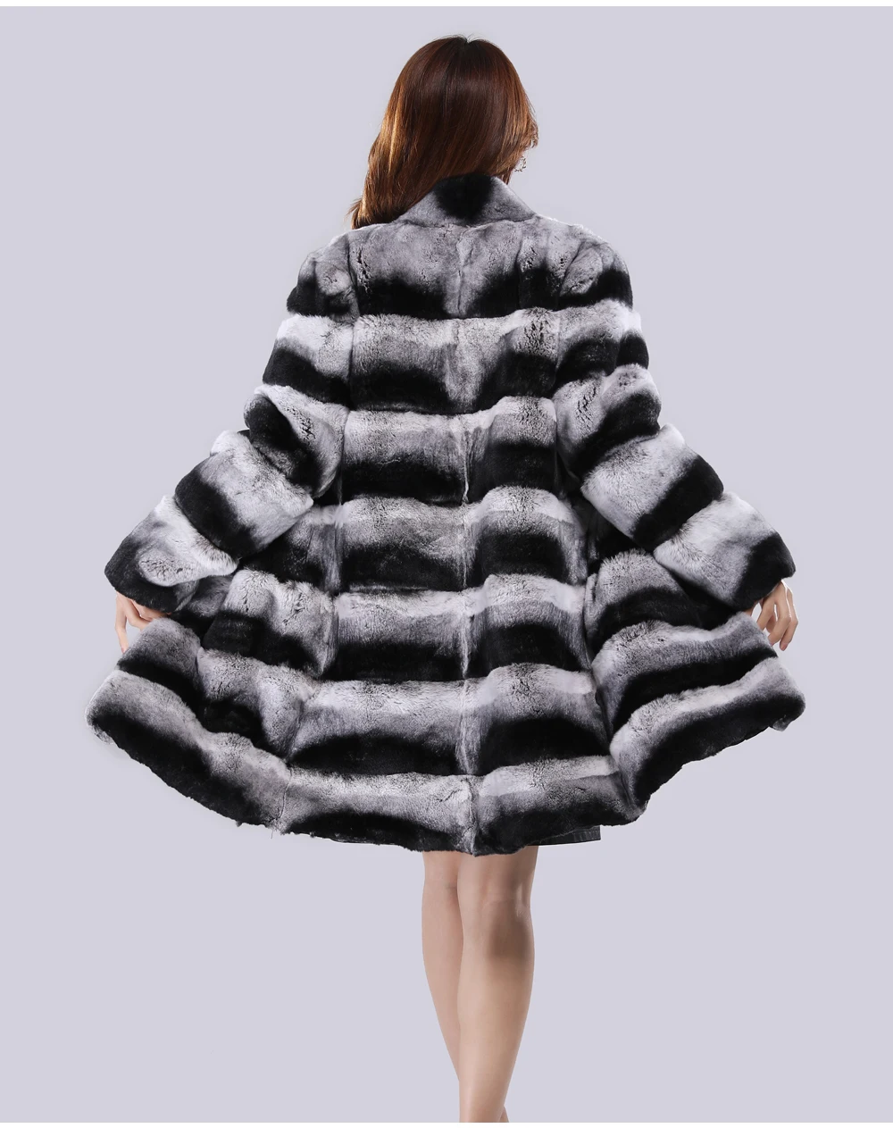 Good Quality Real Rex Rabbit Fur Jacket Long Style Winter Rex Rabbit Fur Coat Brand Women Real Genuine Fur Overcoat