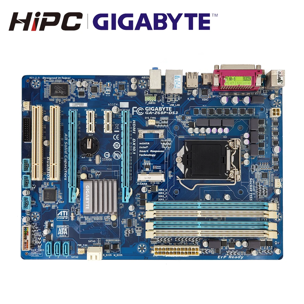 

Gigabyte GA-Z68P-DS3 Desktop Motherboard Z68P-DS3 Z68 Socket LGA 1155 For Core i7 i5 i3 DDR3 32G ATX Used Mainboard