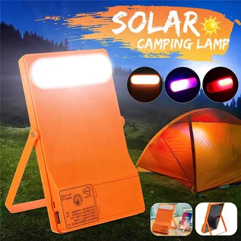 

Portable Rechargeable LED Camping Lamp Outdoor 3 Modes Emergency Lighting 3.7V Solar System with USB Charger for Smartphone IP65