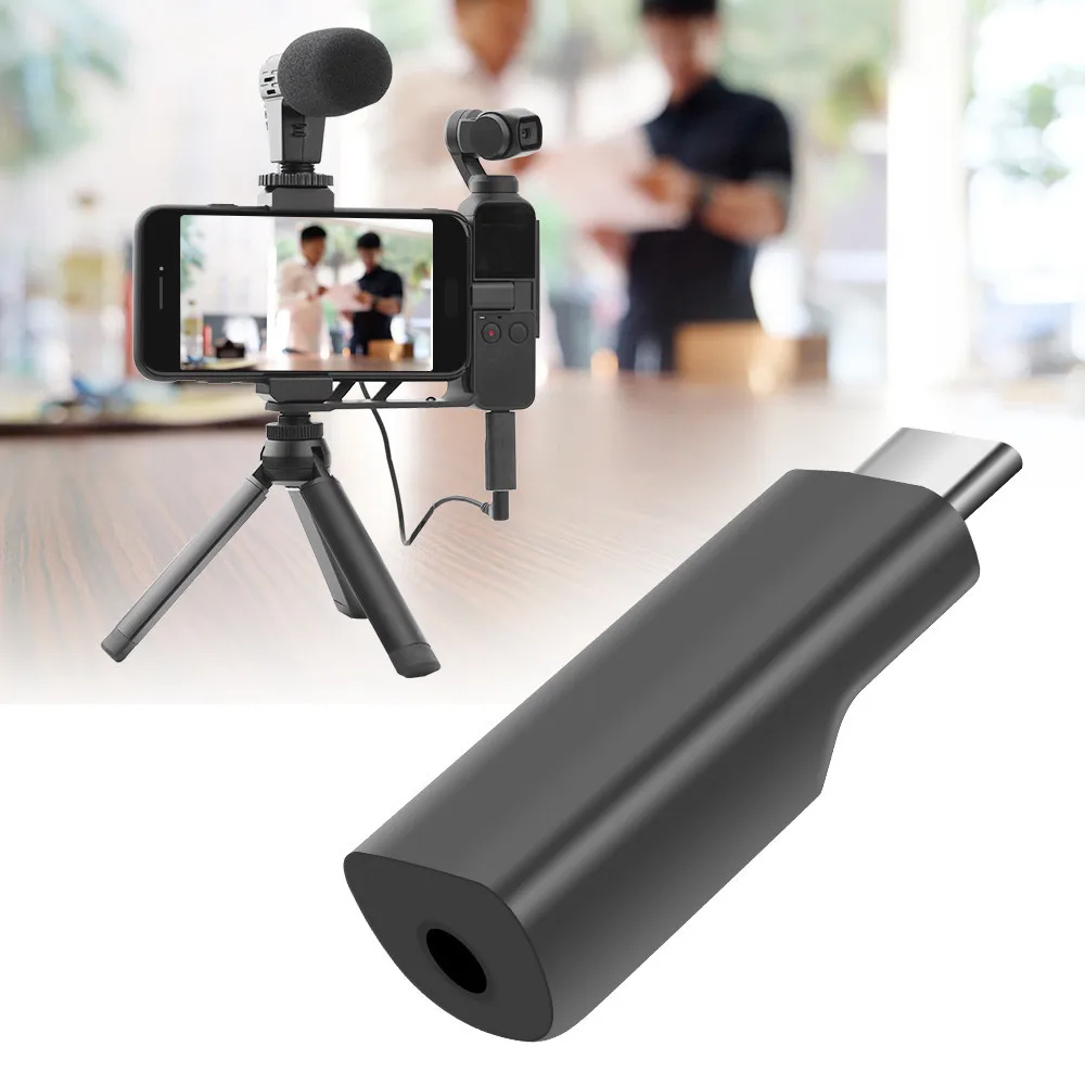 Карманный USB-C до 3,5 мм микрофонный адаптер микрофона для DJI OSMO карманная часть адаптер для наушников type-C до 3,5 мм FW3