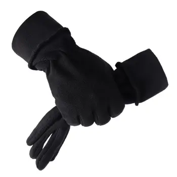 

Mens Womens Winter Thick Single Layer Polar Fleece Full Finger Mittens Wear-Resistance Magic Touchscreen Cold Weather Mittens