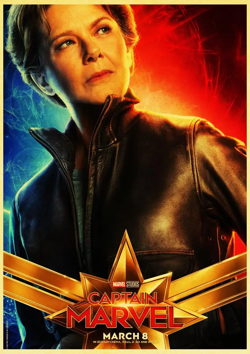 Фильм Marvel постер капитан Марвел ретро крафт-бумага постер хорошее качество печатные настенные художественные декоративные картины для дома комнаты - Цвет: E137