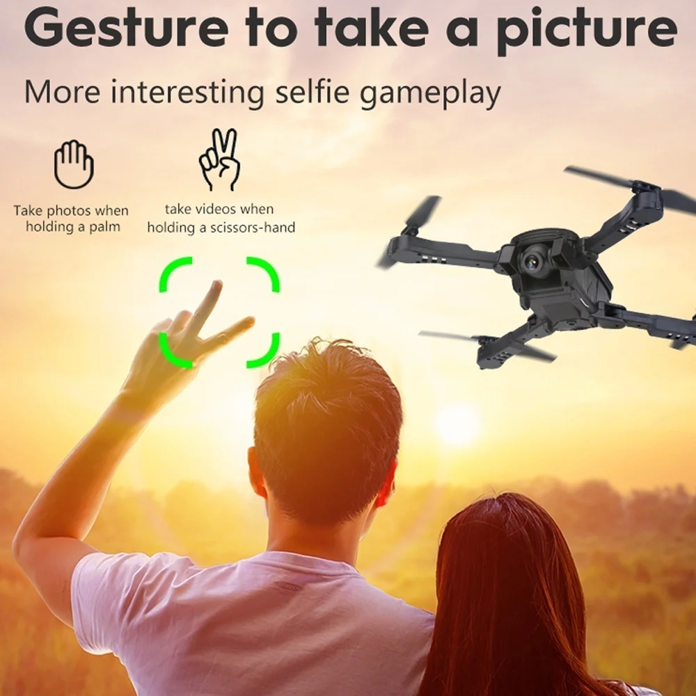 Радиоуправляемый Дрон 4K Двойная камера Широкоугольный Wi-Fi FPV оптический поток позиционирования высота удержания жестов пульт дистанционного управления вертолет