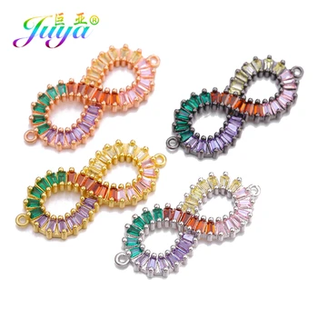 

Juya DIY Necklace Bracelets Making Components Cubic Zirconia Gold/Rose Gold Infinity Charm Connectors Accessories Supplies