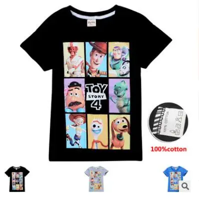 От 4 до 12 лет Toy Story 4 Forky Alien летняя футболка футболки с короткими рукавами для девочек и мальчиков, футболки, одежда для подростков повседневная одежда для детей