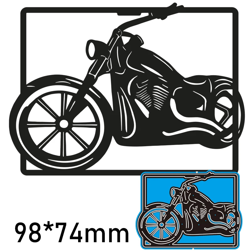 

98*74mm Motorcycle New Cutting Dies Scrapbook Decoration Embossing Paper Craft Album Card Punch Knife Mold