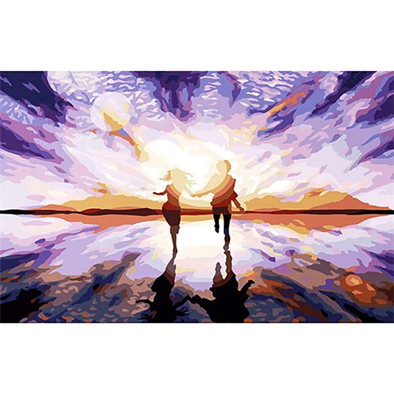 paint by number2 Краска по номерам Сделай Сам любовь краска по номерам девушка холст свадебное украшение художественная картина подарок для взрослых картина маслом - Цвет: paint by number2