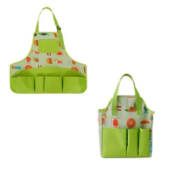 

HOT 2 Piece Set Children's Garden Tool Set Gardening Children's Tool Kit + Tool Apron Green