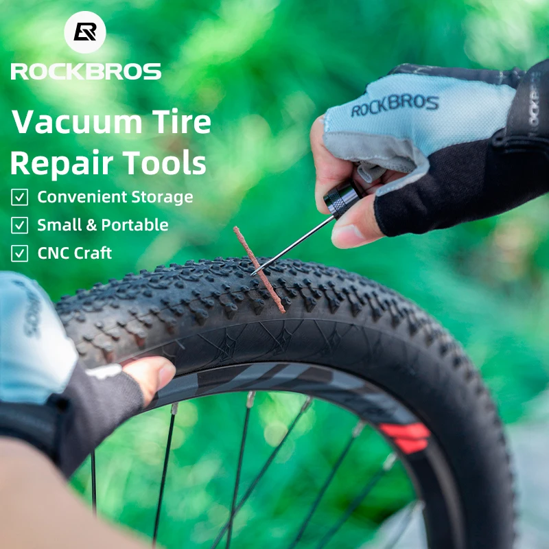 Kit Riparazione Tubeless ROCKBROS - Aspirapolvere Portatile Per Bici Con Patch In Alluminio