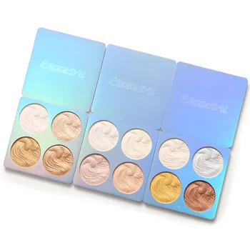 4Color Face Highlighter Palette Bronzer Contouring Highlight Powder Makeup Face Shimmer Shine High Lighter Iluminador