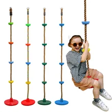

2m Kids Sling Swing Toy Heavy Duty Plastic Swing Seat Climbing Rope with Disc Hand Grasping Ability Exercise Game Can Bear 200kg