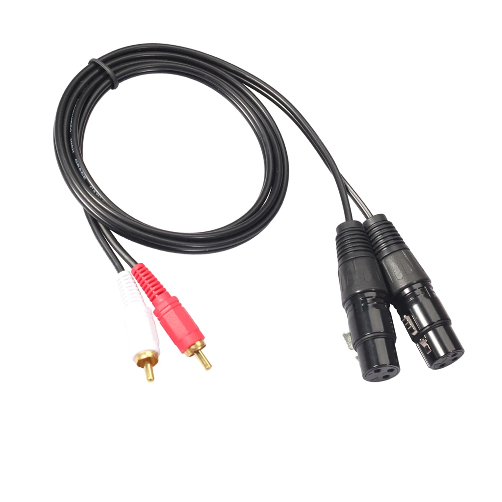 2 шт. 2RCA до 2XLR кабель,(Сверхмощный) 2RCA штекер 2XLR Женский стерео аудио кабель-адаптер-5 футов