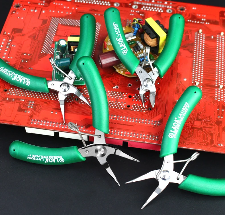 Description Picture 4 of itemLAOA Mini Side Cutter 3.5 Inch Stainless Long Nose Nippers Small Cutting Electronic Scissors Diagonal Pliers Wire Cutter