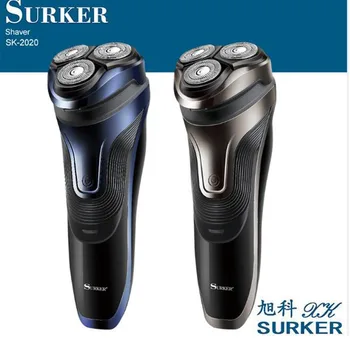 

surker electric Shaver sk-2020 rechargeable electric shaver razor 3 Blade electric beard shaving Rotary blade floating shaving