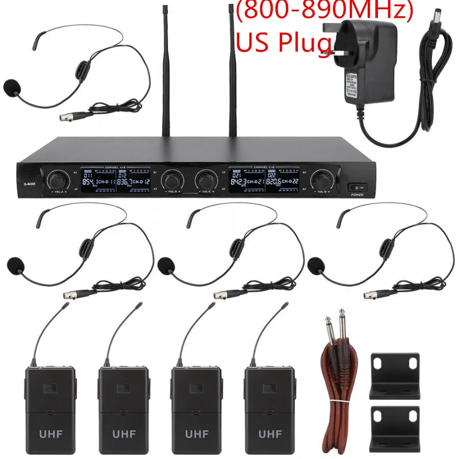 Красный Микрофон конференц-связи 4 канала Mic Kit Профессиональный XLR аудио выход автоматическое отключение шума снижение высокой защиты от помех - Цвет: Красный