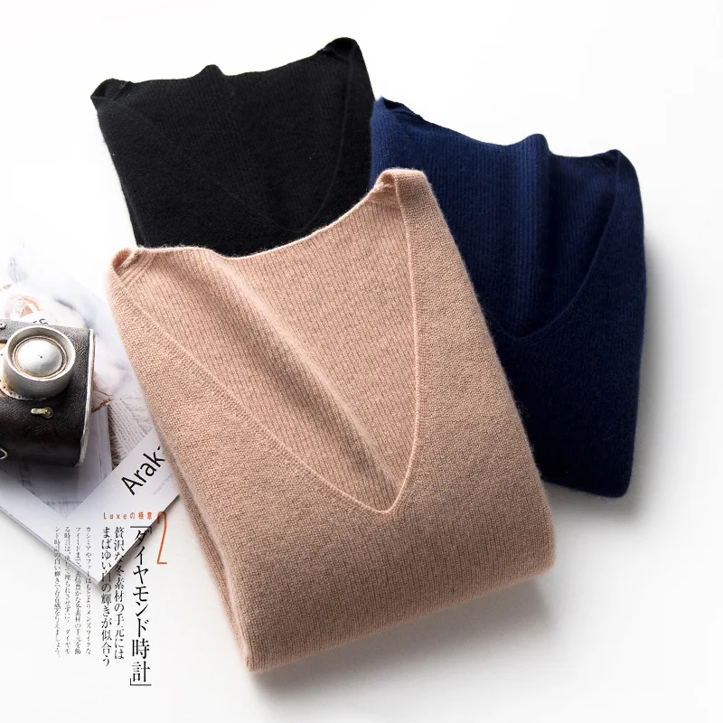 

2020 Spring And Autumn New Style WOMEN'S Dress Waistcoat Tops Women's Versatile V-neck Sleeveless Sweater Sweater 100 Pure Wool
