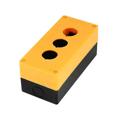 

25mm Dia Mounting Hole Orange Black Plastic 3-Button Switch Holder Control Box