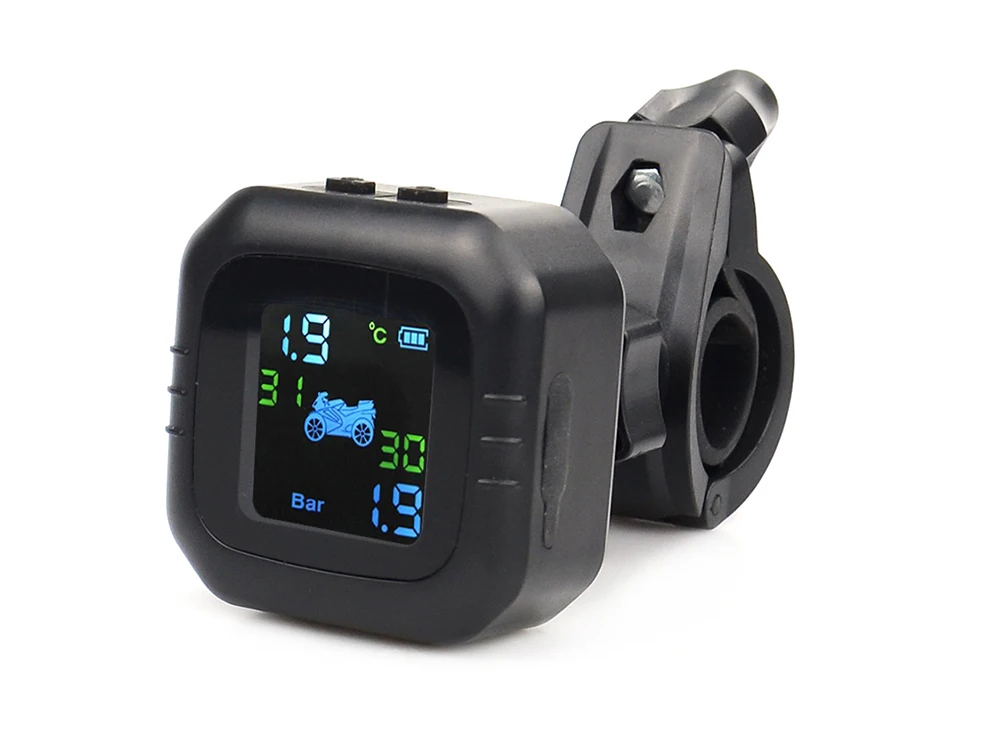 2020 USB Solar TPMS  Motorcycle  Charging Motor Tire Pressure Tyre Temperature Monitoring Alarm System with 2 External Sensors