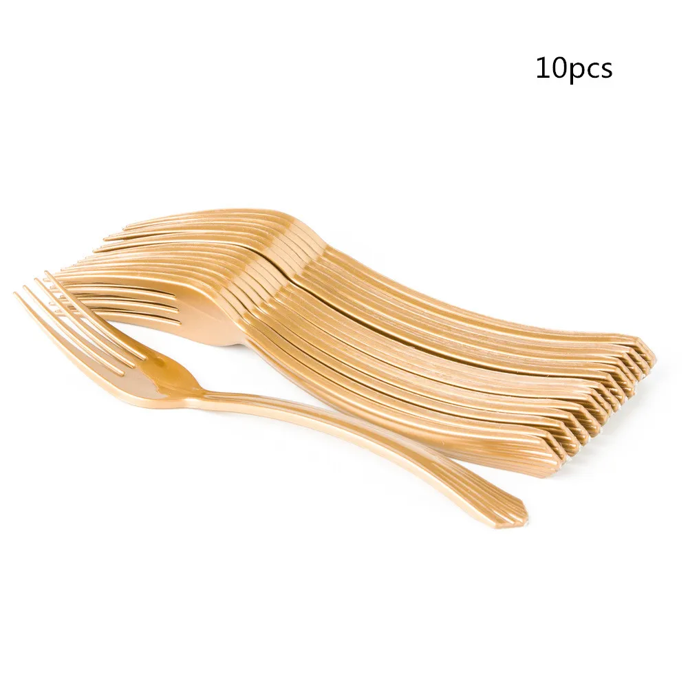 Fork 10pcs 10 шт. Мультяшные розовые бумажные стаканчики, тарелка для салфеток, принадлежности для дня рождения, одноразовая посуда для детского душа, украшение для девочки, баннер - Цвет: Fork 10pcs