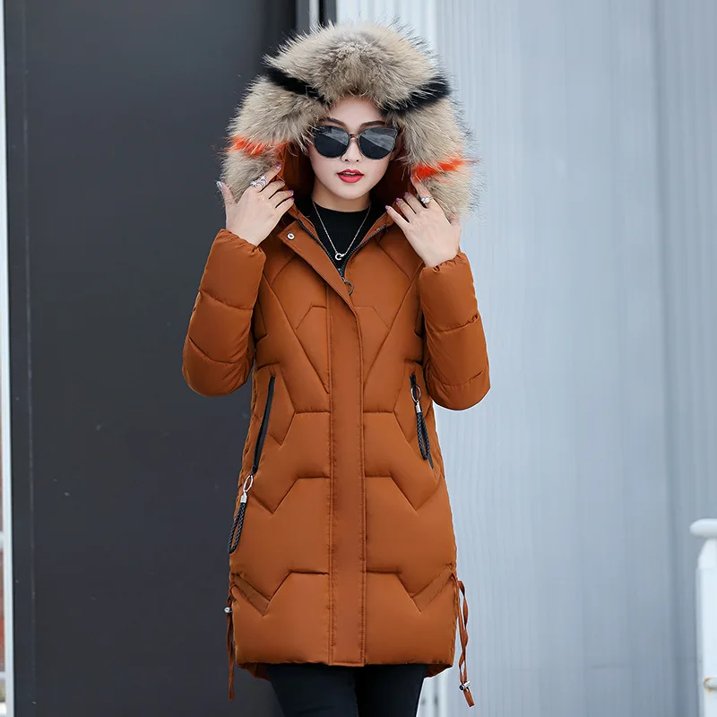 Womens Winter Jackets And Coats Parkas For Women Plus Size Wadded Jackets Warm Outwear Hooded Large Faux Fur Collar NW2349