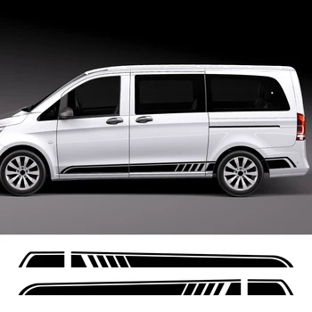 

2 pcs For Mercedes Benz Vito Viano V Class w447 v260 Long Side Stripe Car Sticker Vinyl Car Film Decals Auto Accessories