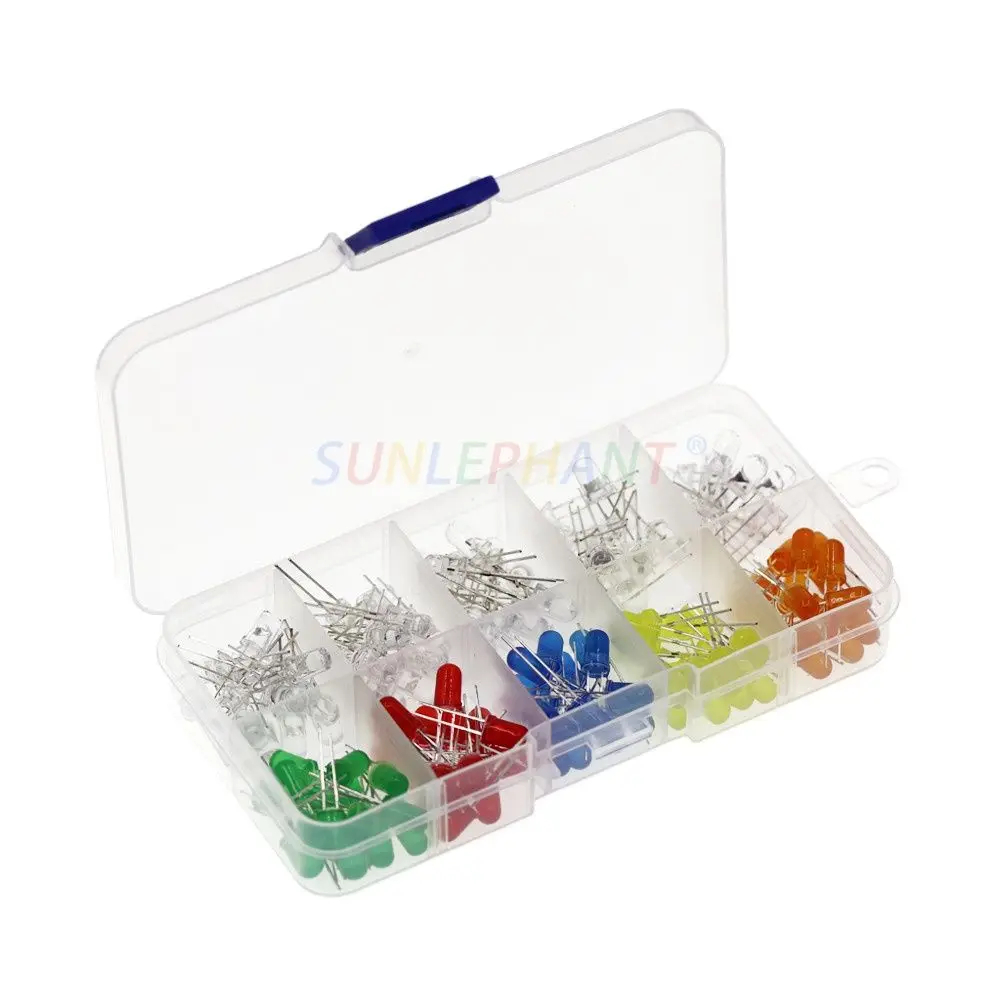 150 шт. 5 мм яркие светодиодные светоизлучающие диоды белый желтый красный синий