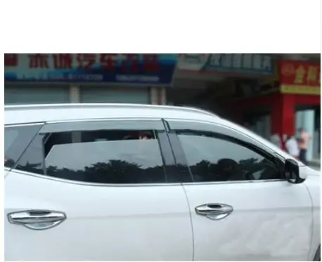 Ветрозащитный козырек для Hyundai Santa Fe IX45 2013 2014 2015 2016|Хромирование| |
