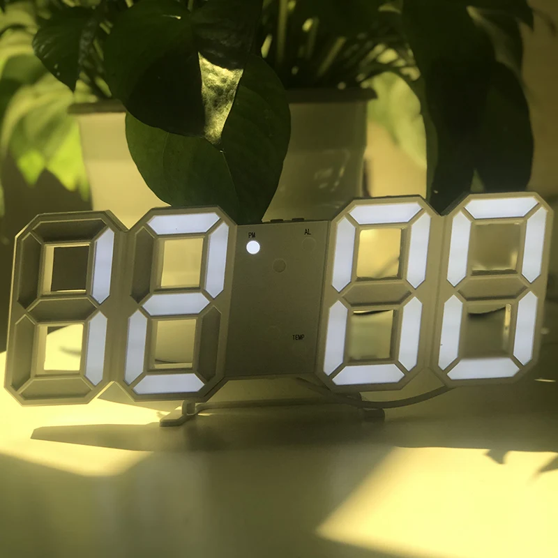 8 Формы USB цифровой настольный часы настенные часы светодиодный Время Дисплей Креативные часы 24 и 12-часовой Дисплей повтора сигнала украшение дома