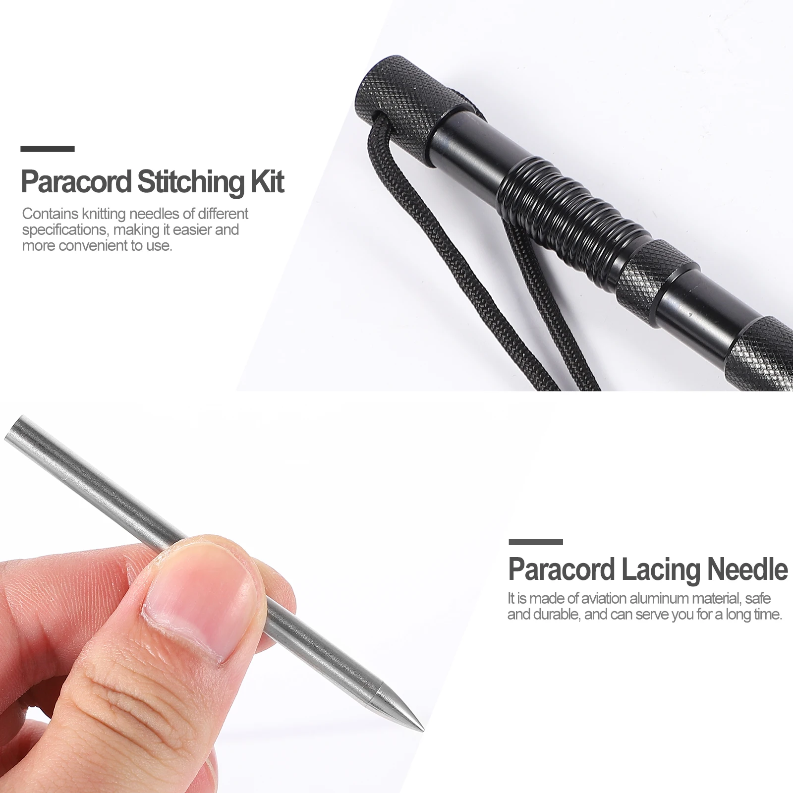 Paracord Stitching Needle Kit Lacing Tools Tool Knitting Work Weaving  Knotter Accessories Jewelry Diy Set Smoothing