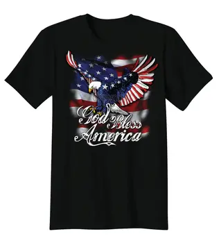 

God Bless America USA Eagle Flag Red White & Blue Patriotic T-Shirt Tee Short Sleeve T-Shirt Free Shipping 2017 Summer T Shirt