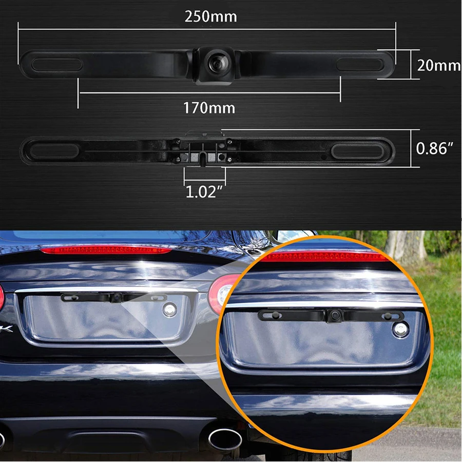 HD 720P Автомобильная камера заднего вида, рамка номерного знака, Wi-Fi, ночное видение, 170 градусов, Автомобильная камера заднего вида, водонепроницаемая