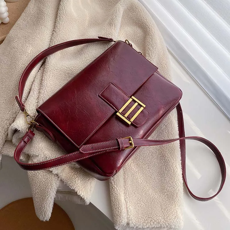 

Vintage Soft PU Leather Crossbody Bags For Women 2019 Quality Shoulder Messenger Bag Female Travel Handbags and Purses