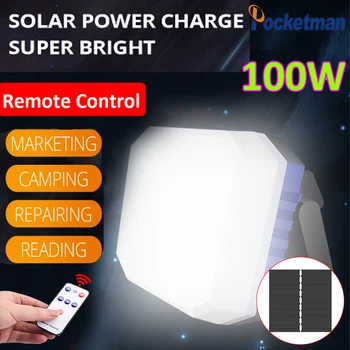 

LED Solar Light Motion Sensor Lamp USB Charging Emergency Light with Remote Control Outdoor Tent Light with Built-in Battery