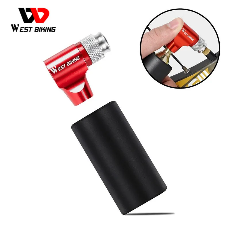 WEST BIKING Mini Bicycle Pump Portable CO2 Inflator Schrader Presta
