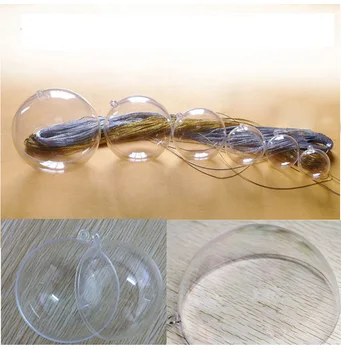

100pcs 5cm Romantic Design Christmas Decorations Ball Transparent Can Open Plastic Christmas Clear Bauble Ornament Gift