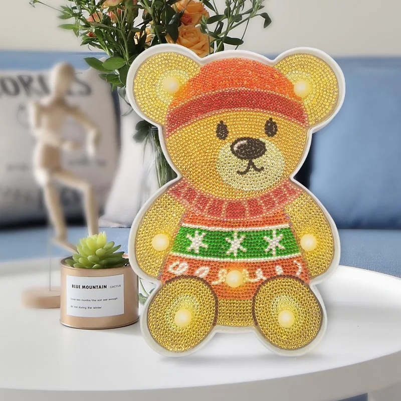 Goedkoop HOMFUN Diamant Schilderij LED Lamp Licht 5D Diamant Borduurwerk DIY Steentjes Eenhoorn Night Lamp Kerst Halloween Gift