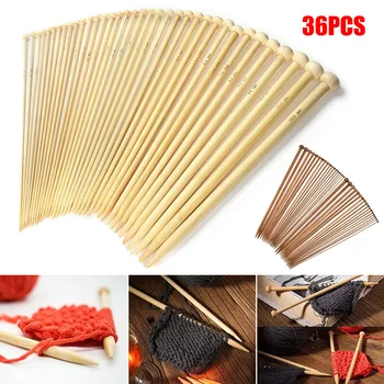

Bamboo Knitting Needles Set Single Pointed Knitting Needles for Handmade Creative DIY JS23