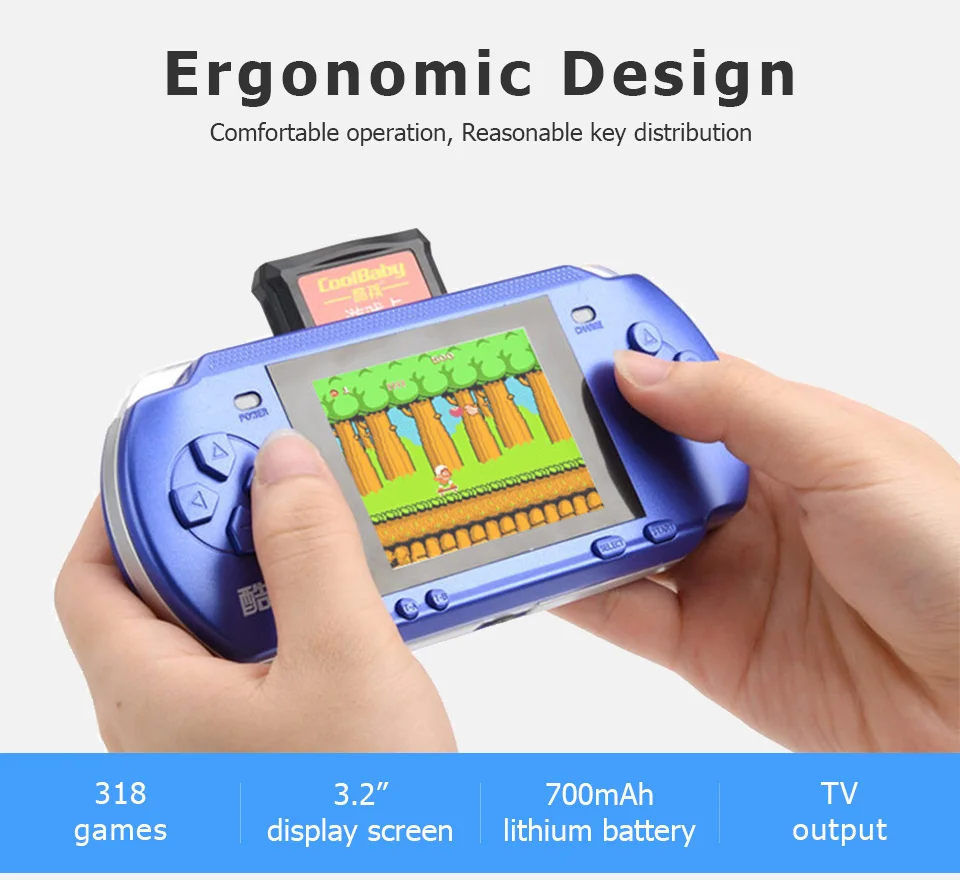 Мини игровая консоль 3,2 дюймов цветной экран портативный игровой плеер CoolBaby RS-15 Поддержка AV выход