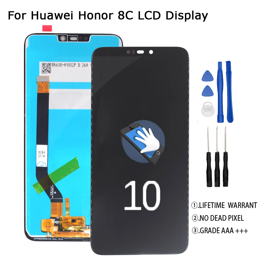 Оригинал для huawei Honor 8C ЖК дисплей с сенсорным экраном дигитайзер сборка Paly BKK AL10 L21
