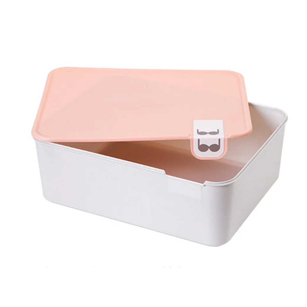 Бытовой пластиковый контейнер для носков, коробка для хранения для раздельного стола, ящик для шкафа, органайзер для домашнего нижнего белья, коробка для хранения бюстгальтеров, коробки для хранения - Цвет: empty box pink 2