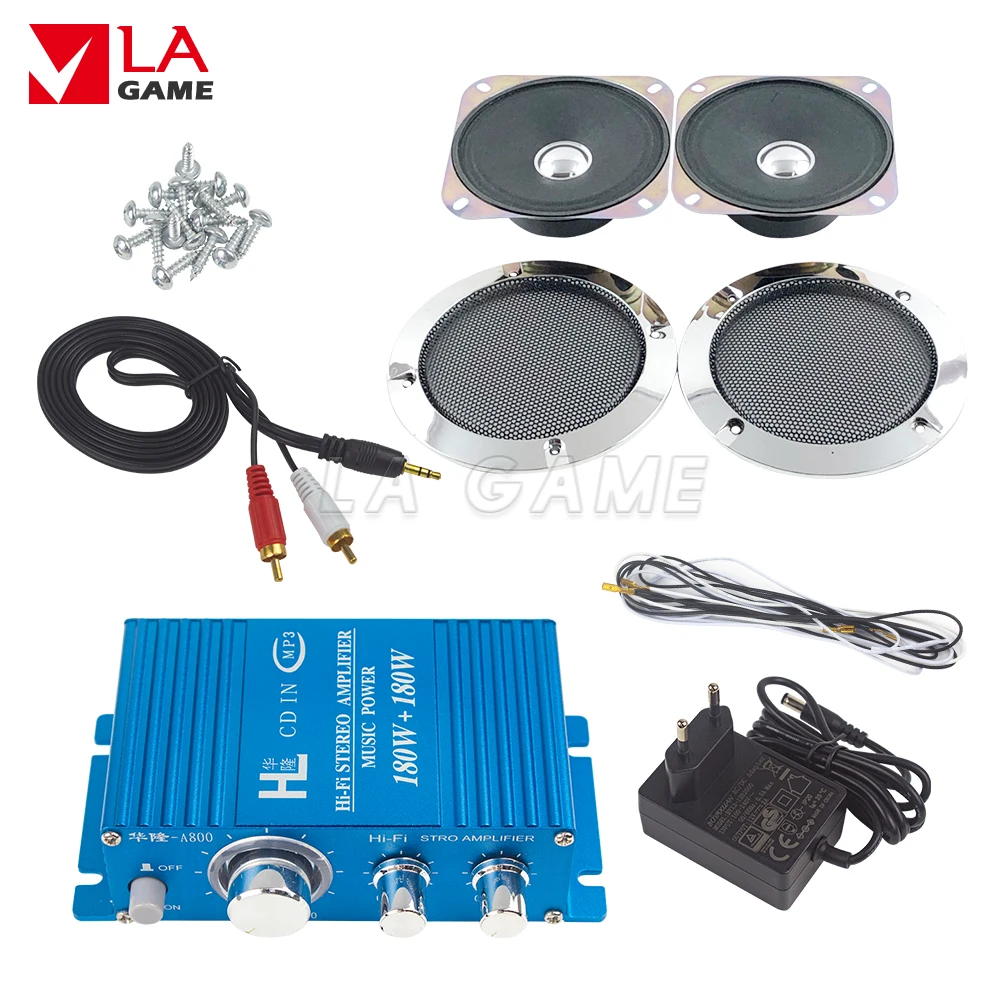 

Hi-FIi Audio Stereo Amplifier Arcade Machine Audio Kit 4 Inch Speaker For Raspberry Pi Multi Game Pcb Pinball Machine Arcade Kit