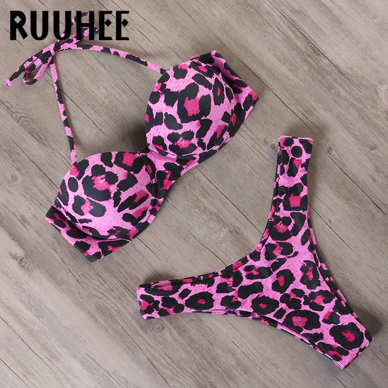 RUUHEE Bikini Swimwear | Women Swimsuit 2020| Leopard Brazilian Bikini Set | Push Up Bathing Suit | Female Summer | Beach Wear Bikini | Swim Suit | Women Swim Suit | Bikini| Sexy Swim Suit | Plus Size Swim Suit | Plus Size Bikini| Swimwear | Bathing Suit | Leopard Bikini | Golden Bikini | Gold Color Swim Suit
