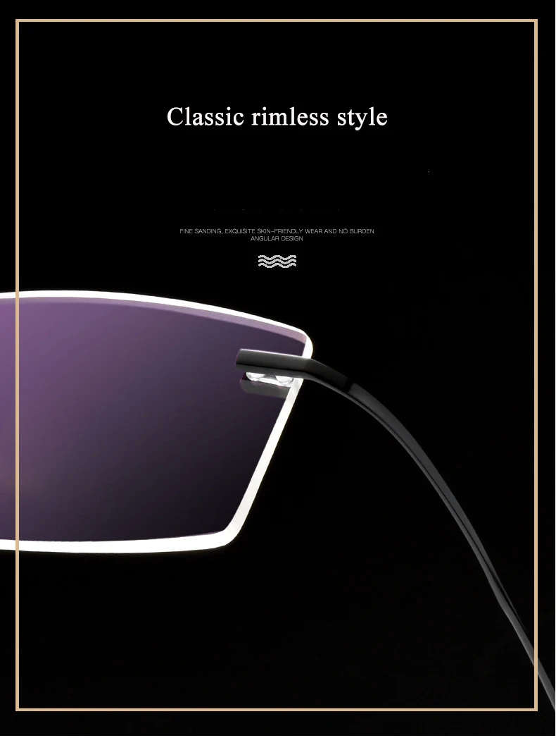 KLAR Optische Mode Randlose Brille Rahmen Speicher Titan Brillen Rezept Ultraleicht Flexible Rahmen Hohe Qualität Neue – Detail 6