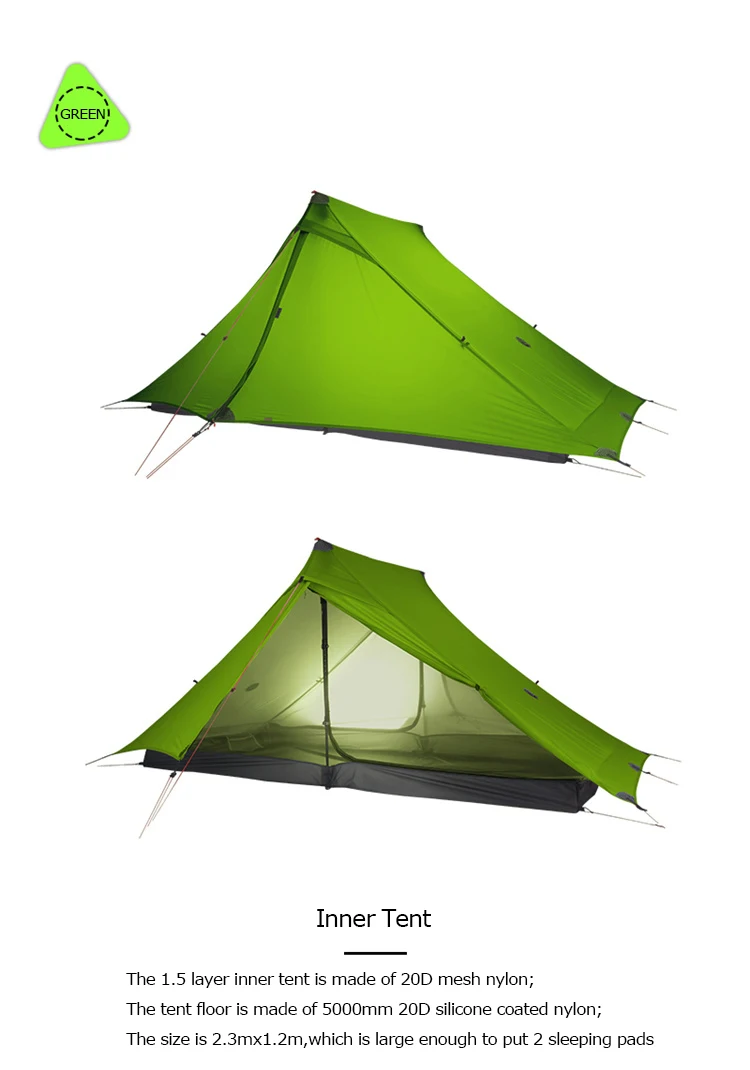 3F UL gear LanShan2 PRO Double 20D с силиконовым покрытием 2 человек два человека альпинизмом палатка 3 сезона для кемпинга, пешего туризма, треккинга