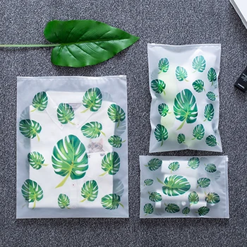 

Leaf Print Transparent Travel Storage Travel Luggage Clothes Sorting Bag Bag Waterproof Sealed Bag Home Clothes Storage Bag 1pcs